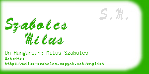 szabolcs milus business card